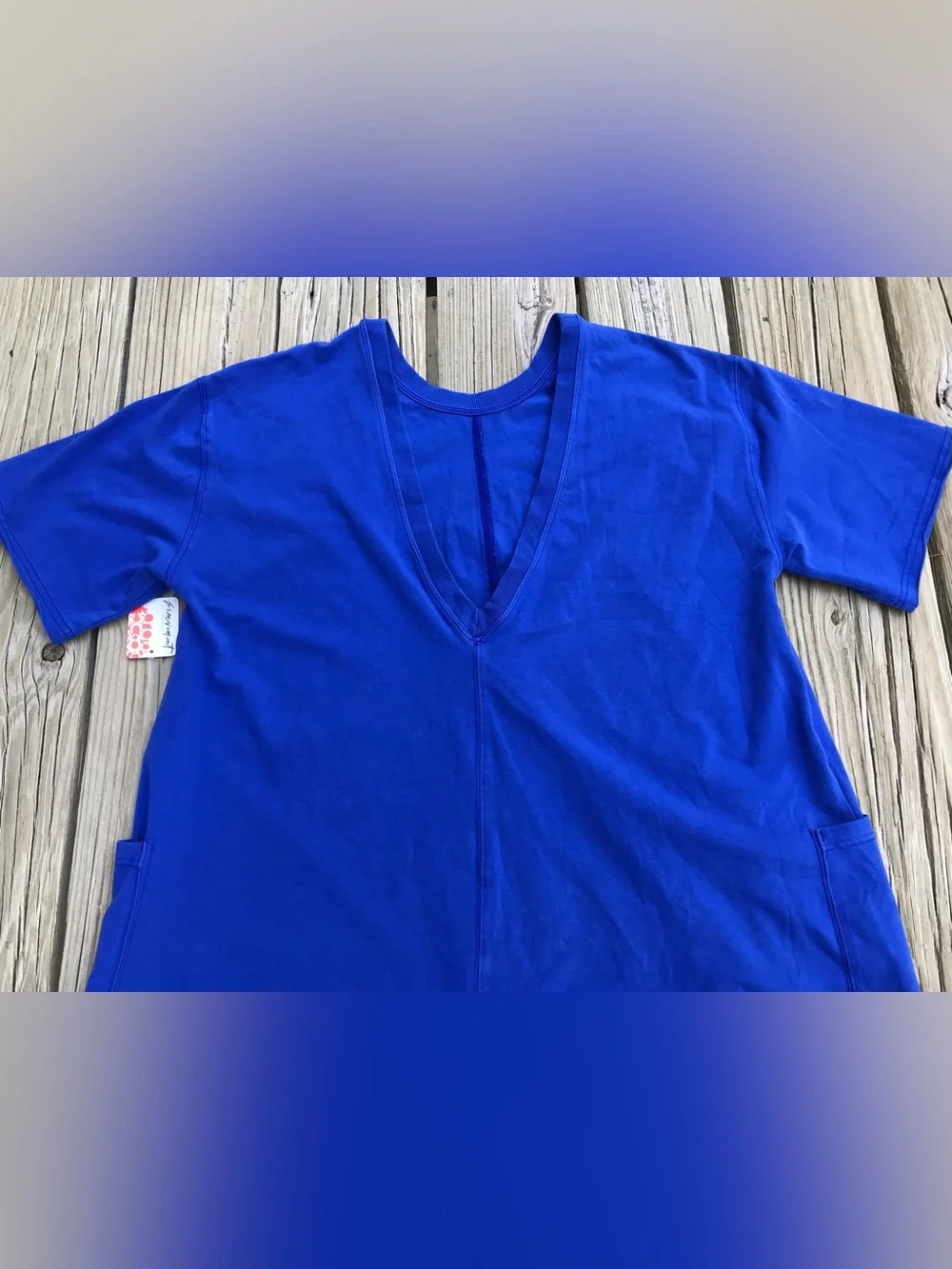 NEW Ladies M FREE PEOPLE Movement Electric Shock Blue Hot Shot Shorts Romper